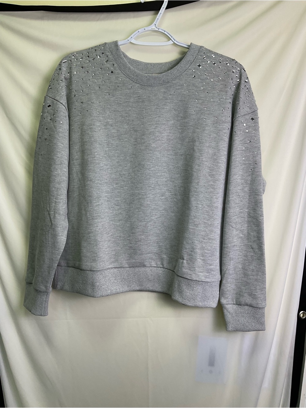 Les Serein Rhinestone Sweatshirt - Heather Gray